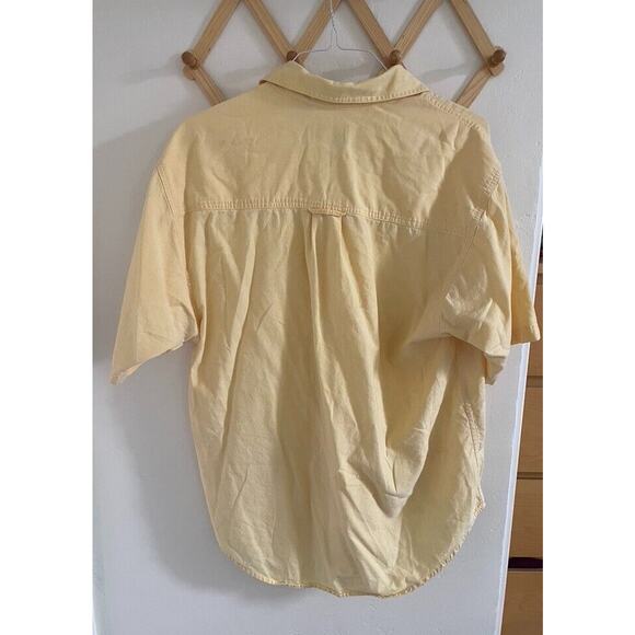 Eddie Bauer Men's Northwest Chambray Button Down Large Light Yellow 100% Cotton - Picture 7 of 7